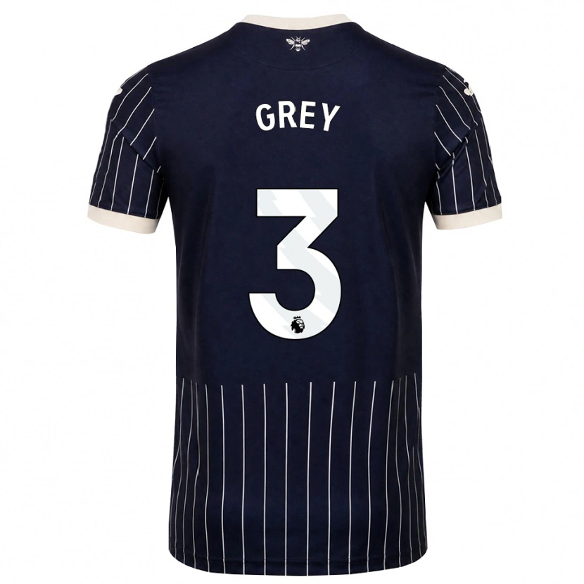 Danxen Mujer Camiseta Andre Grey #3 Negro Blanco 2ª Equipación 2026/27 La Camisa México
