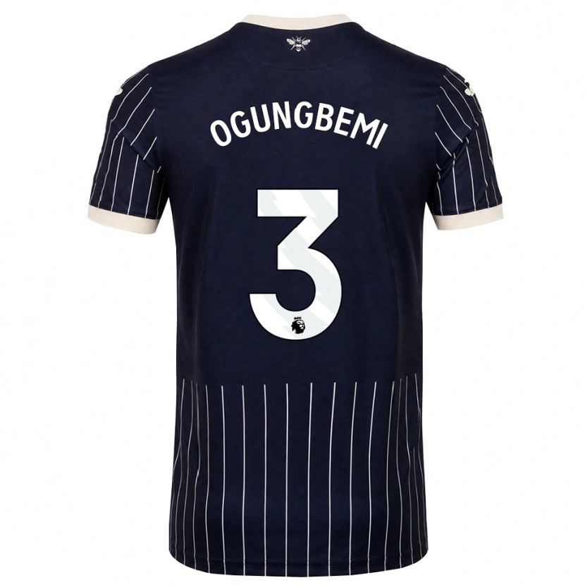 Danxen Mujer Camiseta Nathaniel Ogungbemi #3 Negro Blanco 2ª Equipación 2026/27 La Camisa México