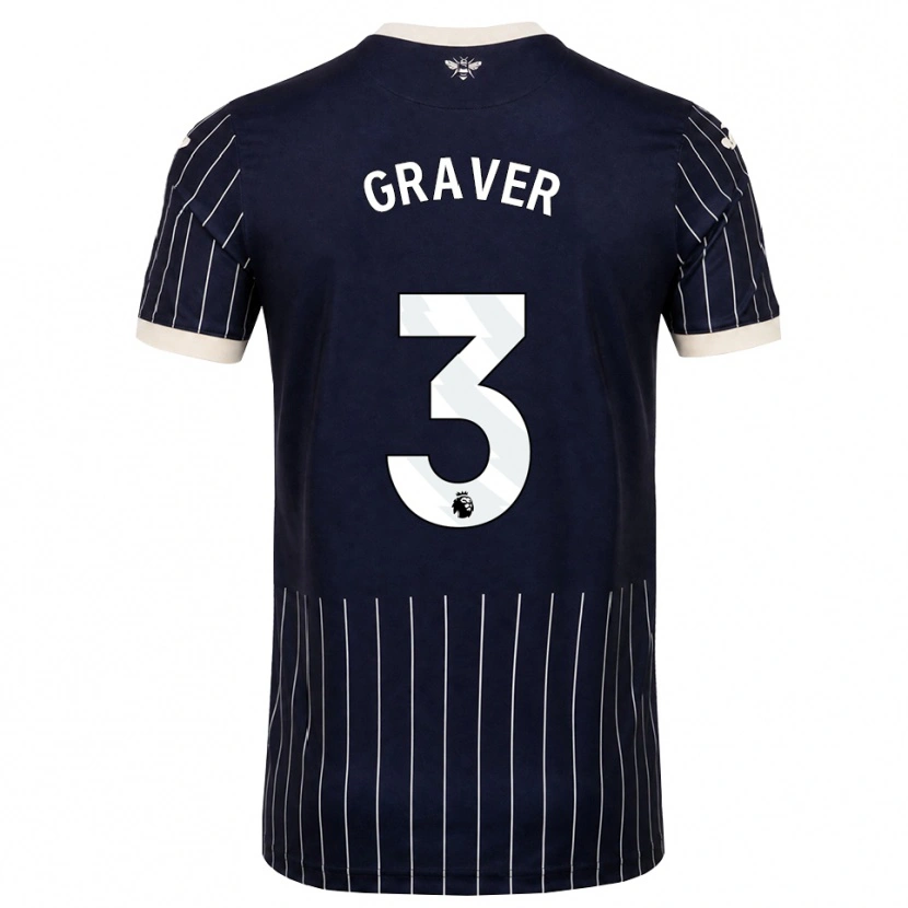 Danxen Mujer Camiseta Regan Graver #3 Negro Blanco 2ª Equipación 2026/27 La Camisa México