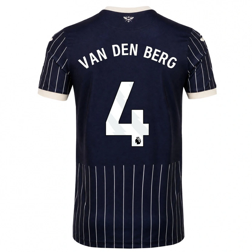 Danxen Mujer Camiseta Sepp Van Den Berg #4 Negro Blanco 2ª Equipación 2026/27 La Camisa México