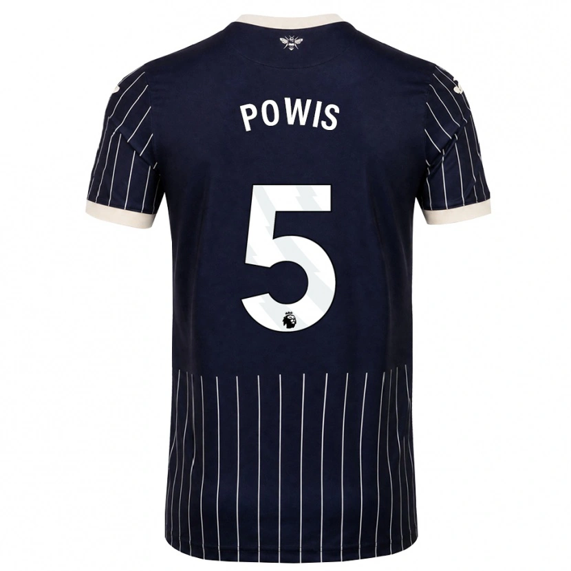 Danxen Mujer Camiseta Isaiah Powis #5 Negro Blanco 2ª Equipación 2026/27 La Camisa México