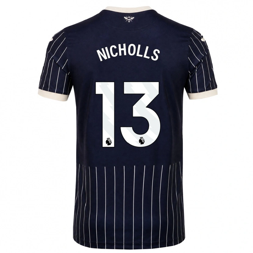 Danxen Mujer Camiseta Layton Nicholls #13 Negro Blanco 2ª Equipación 2026/27 La Camisa México