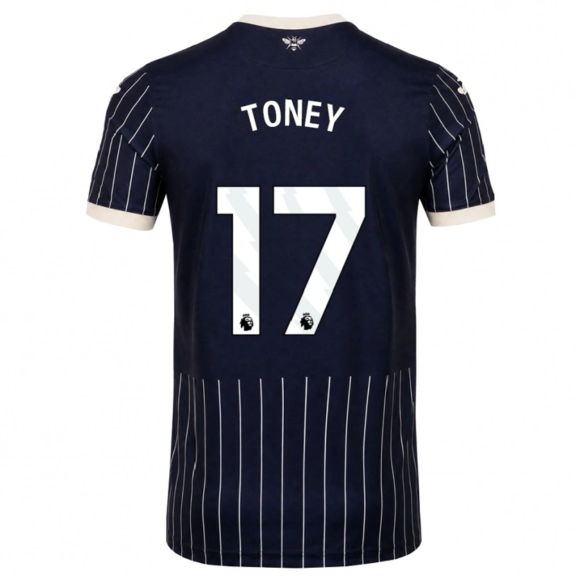 Danxen Mujer Camiseta Ivan Toney #17 Negro Blanco 2ª Equipación 2026/27 La Camisa México