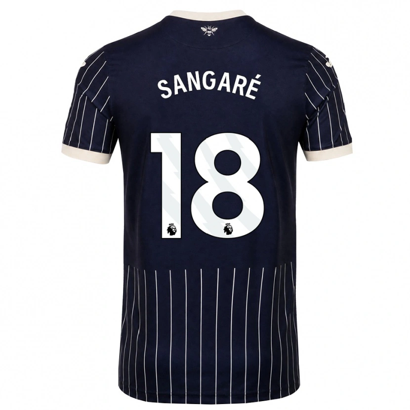 Danxen Mujer Camiseta Mamadou Sangaré #18 Negro Blanco 2ª Equipación 2026/27 La Camisa México