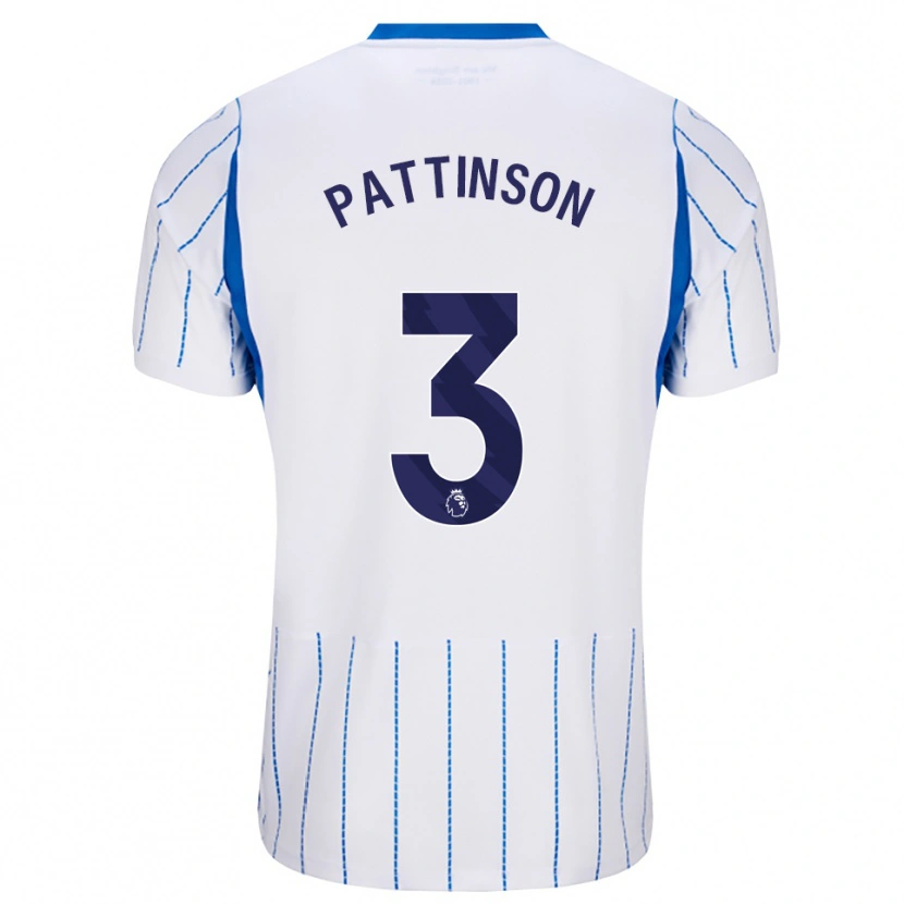 Danxen Mujer Camiseta Poppy Pattinson #3 Azuldodger Blanco 2ª Equipación 2026/27 La Camisa México