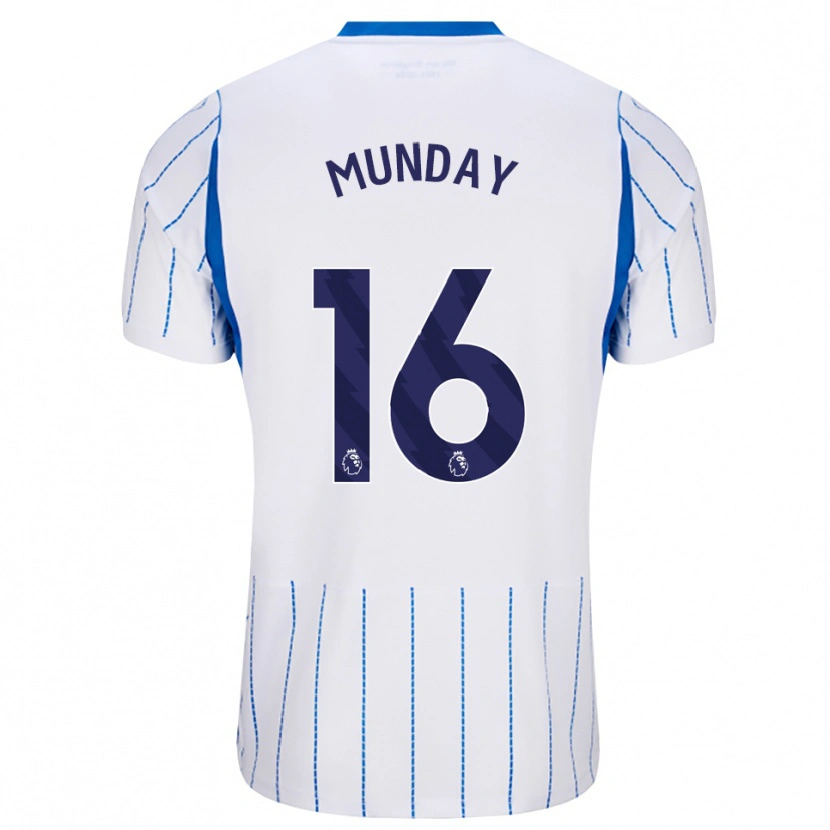 Danxen Mujer Camiseta George Munday #16 Azuldodger Blanco 2ª Equipación 2026/27 La Camisa México