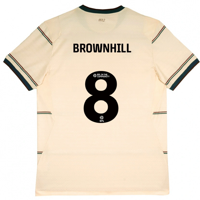 Danxen Mujer Camiseta Josh Brownhill #8 Beige Borgoña 2ª Equipación 2026/27 La Camisa México