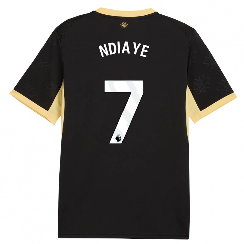 Danxen Mujer Camiseta Iliman Ndiaye #7 Negro Amarillo 2ª Equipación 2026/27 La Camisa México