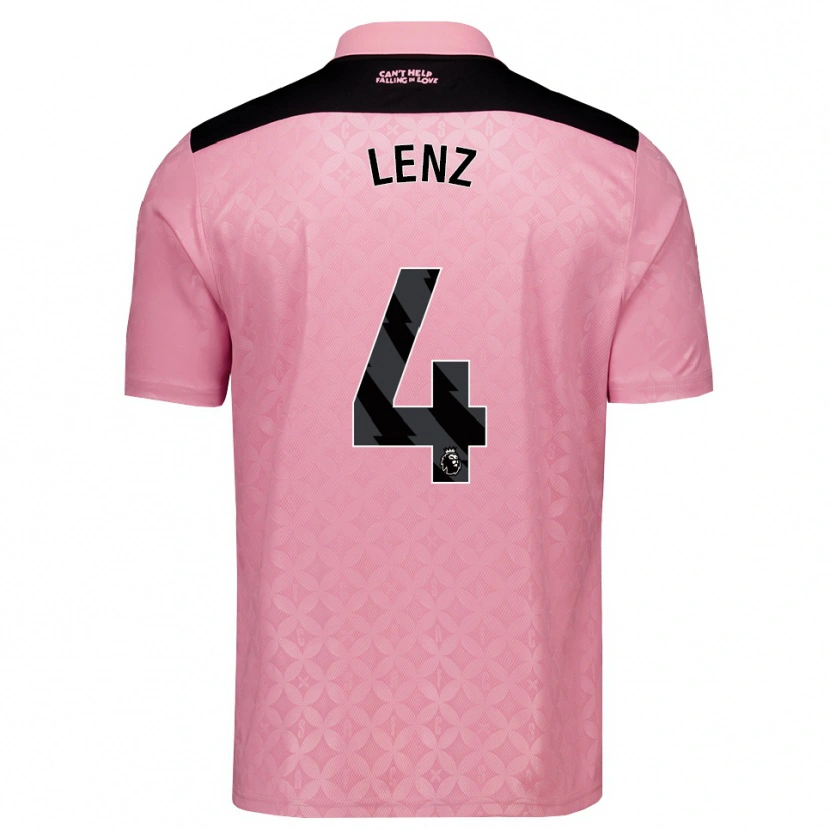Danxen Mujer Camiseta Elias Lenz #4 Rosaclaro Negro 2ª Equipación 2026/27 La Camisa México