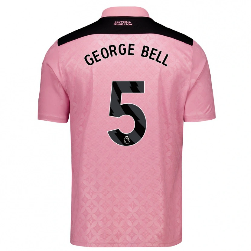 Danxen Mujer Camiseta George Bell #5 Rosaclaro Negro 2ª Equipación 2026/27 La Camisa México