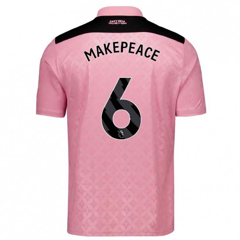 Danxen Mujer Camiseta Joe Makepeace #6 Rosaclaro Negro 2ª Equipación 2026/27 La Camisa México