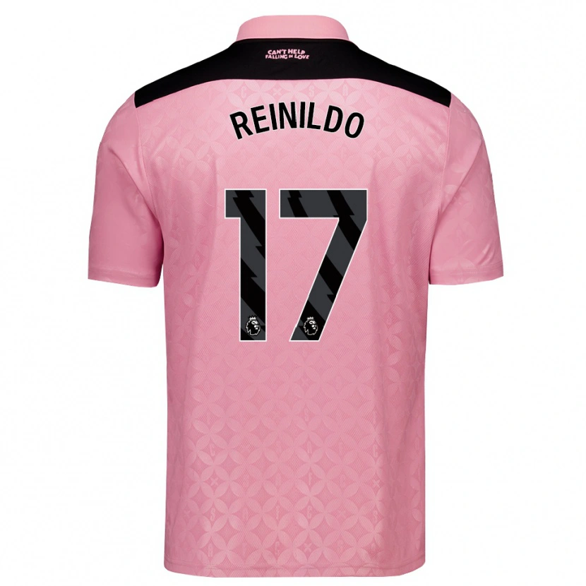 Danxen Mujer Camiseta Reinildo Mandava #17 Rosaclaro Negro 2ª Equipación 2026/27 La Camisa México