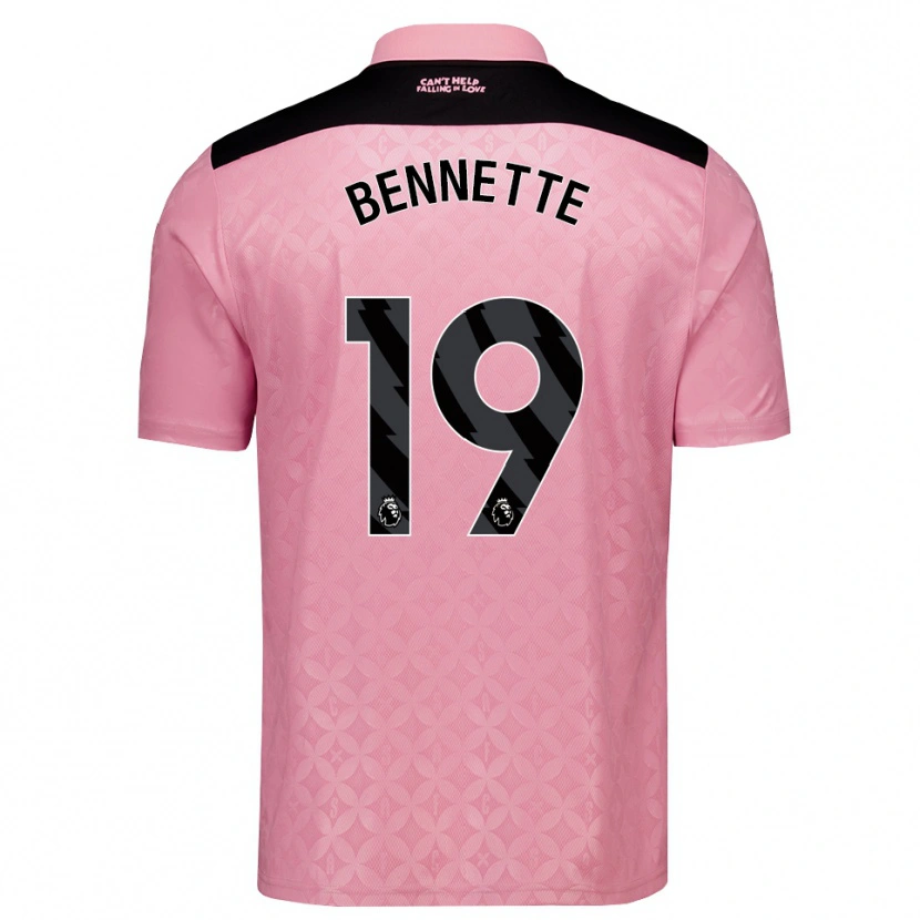 Danxen Mujer Camiseta Jewison Bennette #19 Rosaclaro Negro 2ª Equipación 2026/27 La Camisa México