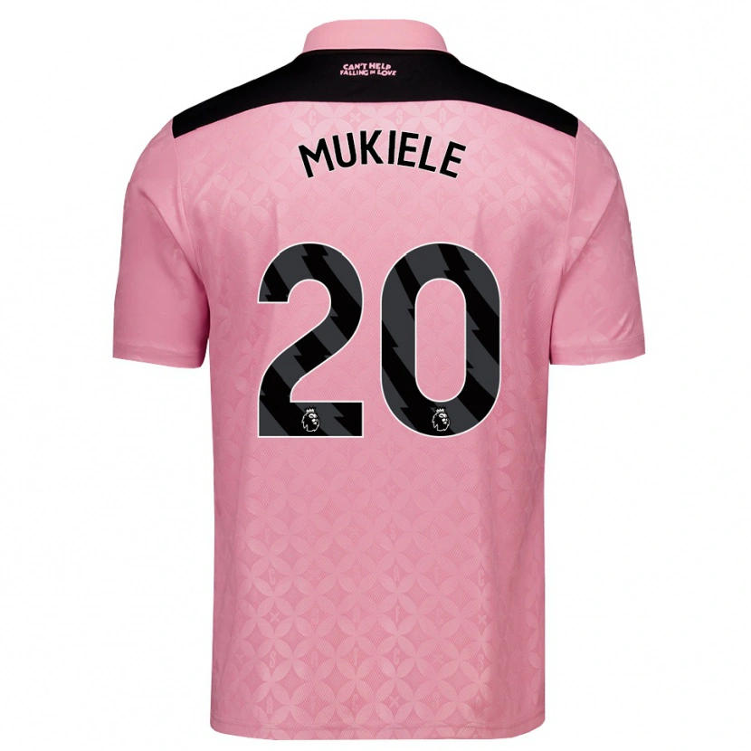 Danxen Mujer Camiseta Nordi Mukiele #20 Rosaclaro Negro 2ª Equipación 2026/27 La Camisa México