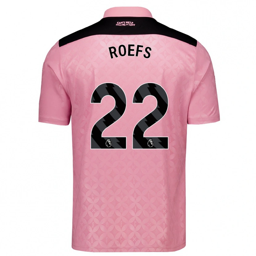 Danxen Mujer Camiseta Robin Roefs #22 Rosaclaro Negro 2ª Equipación 2026/27 La Camisa México