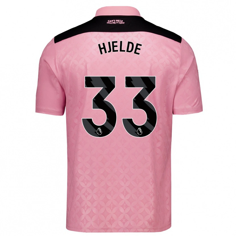 Danxen Mujer Camiseta Leo Fuhr Hjelde #33 Rosaclaro Negro 2ª Equipación 2026/27 La Camisa México