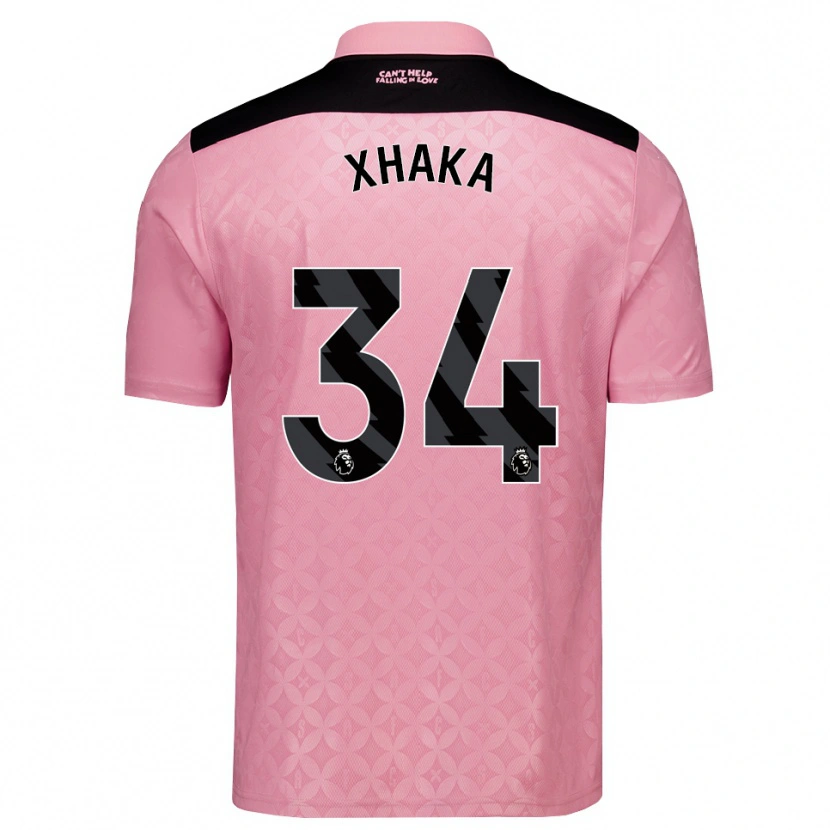 Danxen Mujer Camiseta Granit Xhaka #34 Rosaclaro Negro 2ª Equipación 2026/27 La Camisa México