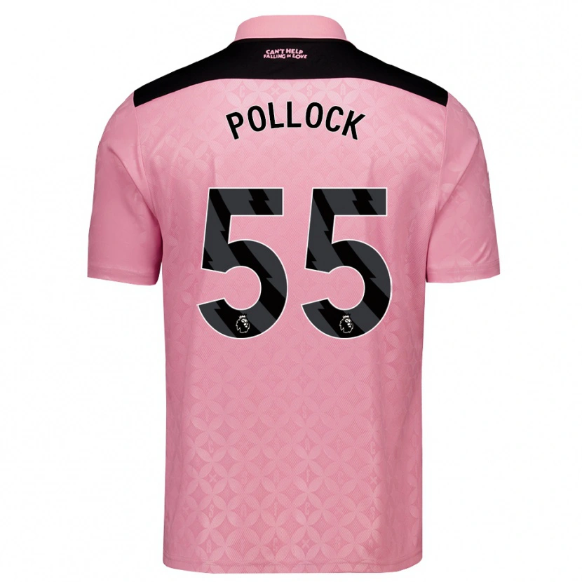 Danxen Mujer Camiseta Alfie Pollock #55 Rosaclaro Negro 2ª Equipación 2026/27 La Camisa México