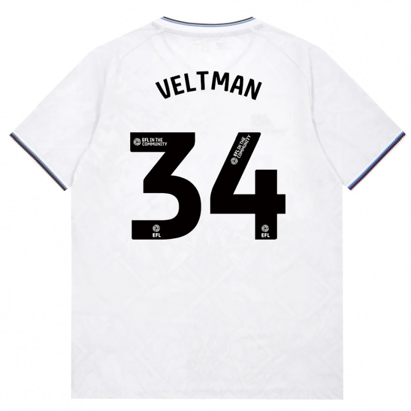 Danxen Mujer Camiseta Joël Veltman #34 Borgoña Blanco 2ª Equipación 2026/27 La Camisa México