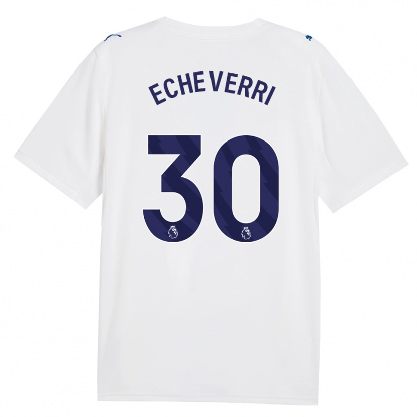 Danxen Mujer Camiseta Claudio Echeverri #30 Azulmarino Blanco Equipación Tercera 2026/27 La Camisa México