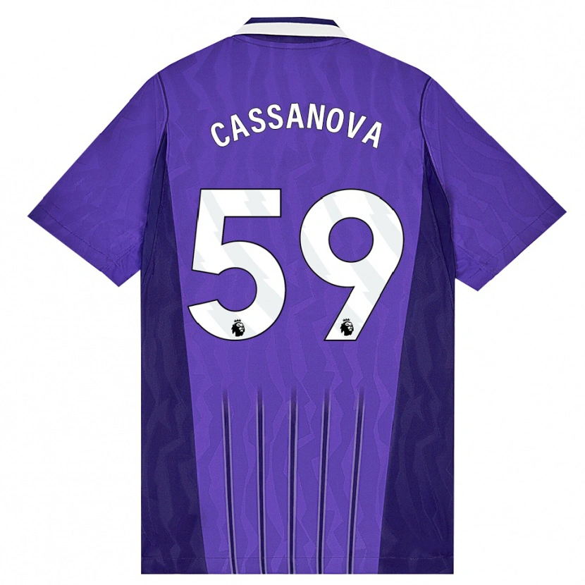 Danxen Mujer Camiseta Dante Cassanova #59 Púrpura Blanco Equipación Tercera 2026/27 La Camisa México