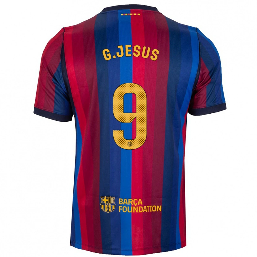 Danxen Niño Camiseta Gabriel Jesus #9 Azul Real Rojo Amarillo 1ª Equipación 2026/27 La Camisa México