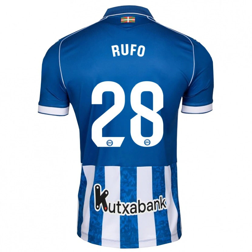 Danxen Niño Camiseta Dennis Rufo #28 Azul Blanco Negro 1ª Equipación 2026/27 La Camisa México