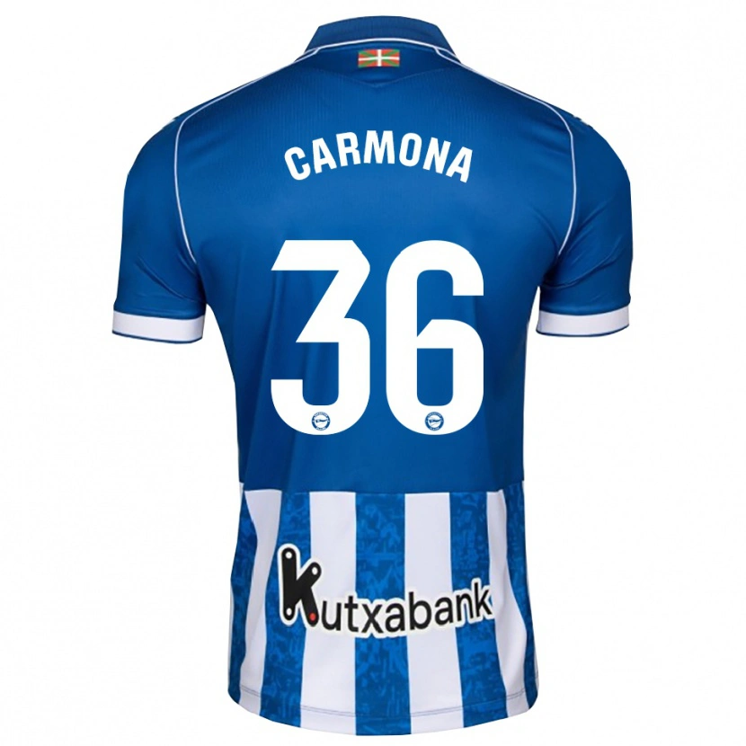 Danxen Niño Camiseta Ander Carmona #36 Azul Blanco Negro 1ª Equipación 2026/27 La Camisa México