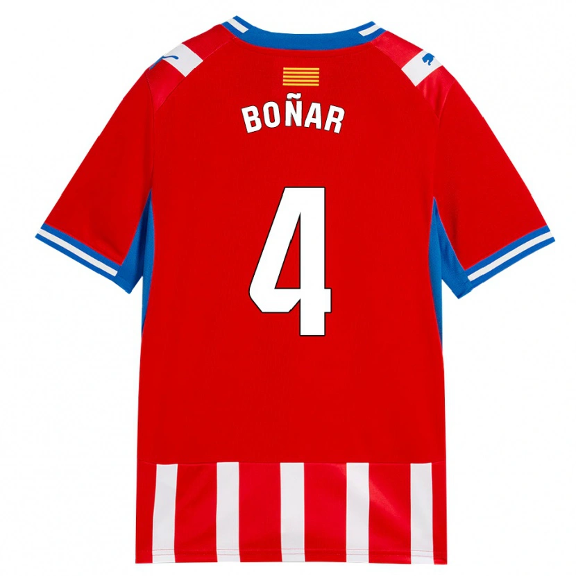 Danxen Niño Camiseta Javier Boñar #4 Rojo Blanco Azul Cielo 1ª Equipación 2026/27 La Camisa México