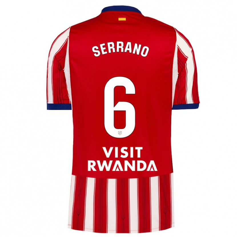 Danxen Niño Camiseta Javi Serrano #6 Azul Real Rojo Blanco 1ª Equipación 2026/27 La Camisa México