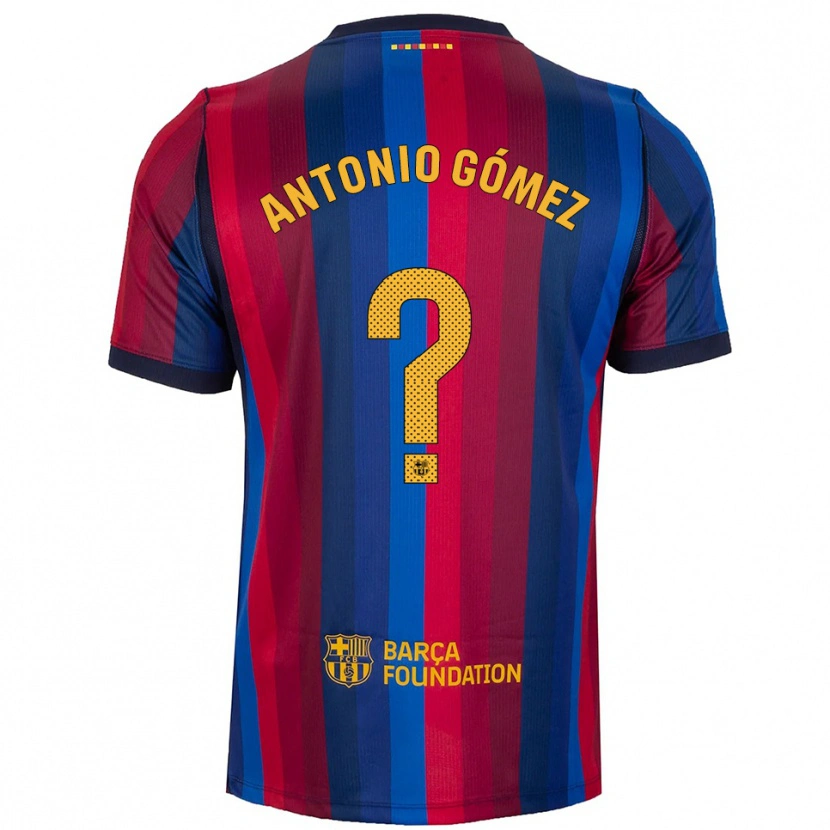 Danxen Niño Camiseta Antonio Gómez #0 Azul Real Rojo Amarillo 1ª Equipación 2026/27 La Camisa México