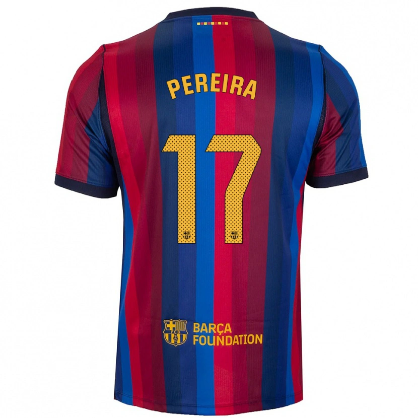 Danxen Niño Camiseta Andrea Pereira #17 Azul Real Rojo Amarillo 1ª Equipación 2026/27 La Camisa México