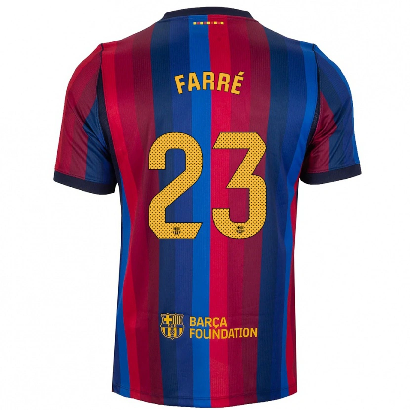 Danxen Niño Camiseta Landry Farré #23 Azul Real Rojo Amarillo 1ª Equipación 2026/27 La Camisa México