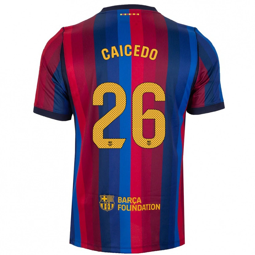 Danxen Niño Camiseta Josué Caicedo #26 Azul Real Rojo Amarillo 1ª Equipación 2026/27 La Camisa México