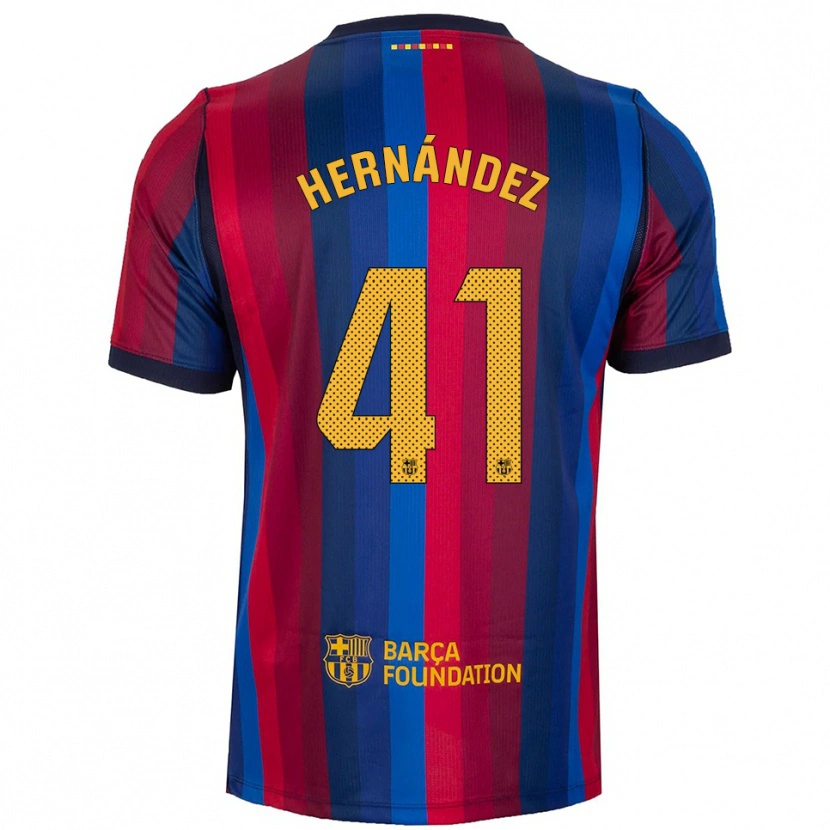 Danxen Niño Camiseta Juan Hernández #41 Azul Real Rojo Amarillo 1ª Equipación 2026/27 La Camisa México