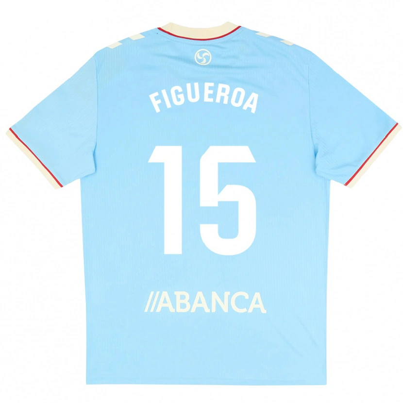 Danxen Niño Camiseta María Figueroa #15 Azul Cielo Blanco Rojo 1ª Equipación 2026/27 La Camisa México