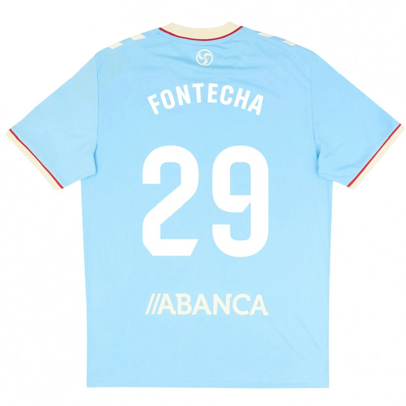 Danxen Niño Camiseta Celia Fontecha #29 Azul Cielo Blanco Rojo 1ª Equipación 2026/27 La Camisa México