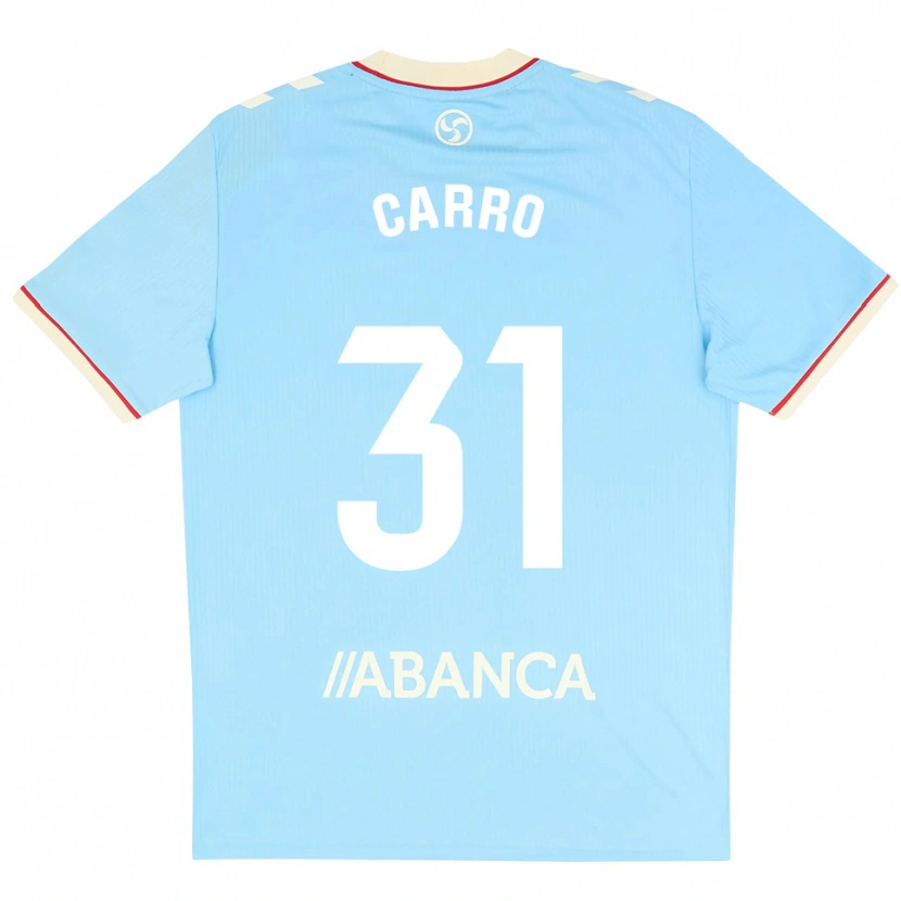 Danxen Niño Camiseta Cristian Carro #31 Azul Cielo Blanco Rojo 1ª Equipación 2026/27 La Camisa México