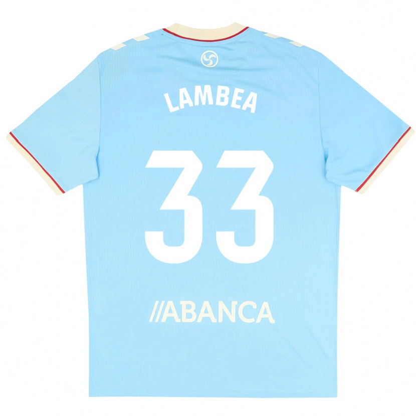 Danxen Niño Camiseta Jorge Lambea #33 Azul Cielo Blanco Rojo 1ª Equipación 2026/27 La Camisa México