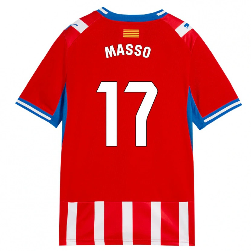Danxen Niño Camiseta Ainoa Massó #17 Rojo Blanco Azul Cielo 1ª Equipación 2026/27 La Camisa México