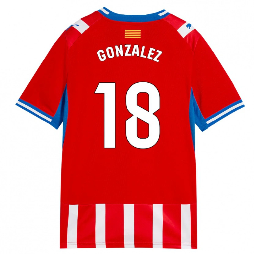 Danxen Niño Camiseta Gerard Gonzalez #18 Rojo Blanco Azul Cielo 1ª Equipación 2026/27 La Camisa México