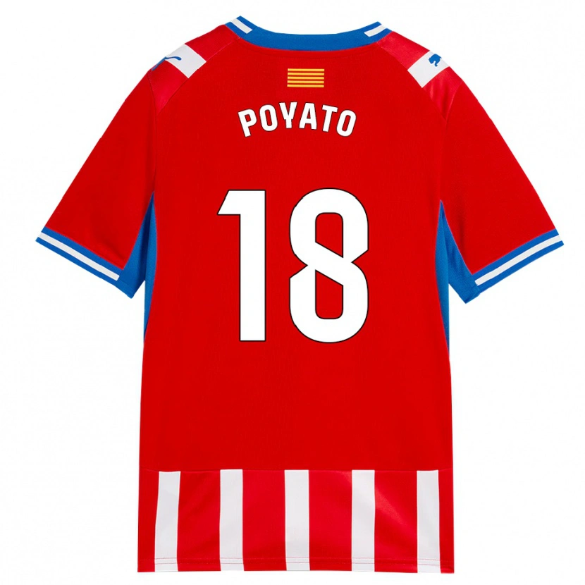 Danxen Niño Camiseta Marina Poyato #18 Rojo Blanco Azul Cielo 1ª Equipación 2026/27 La Camisa México