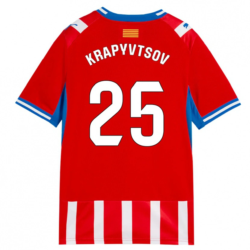 Danxen Niño Camiseta Vladyslav Krapyvtsov #25 Rojo Blanco Azul Cielo 1ª Equipación 2026/27 La Camisa México