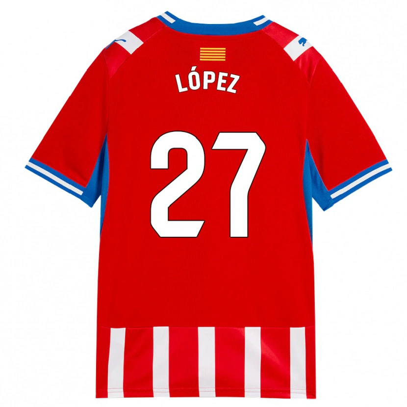 Danxen Niño Camiseta Toni López #27 Rojo Blanco Azul Cielo 1ª Equipación 2026/27 La Camisa México
