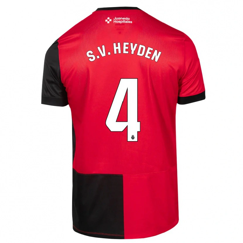 Danxen Niño Camiseta Siebe Van Der Heyden #4 Negro Rojo Blanco 1ª Equipación 2026/27 La Camisa México