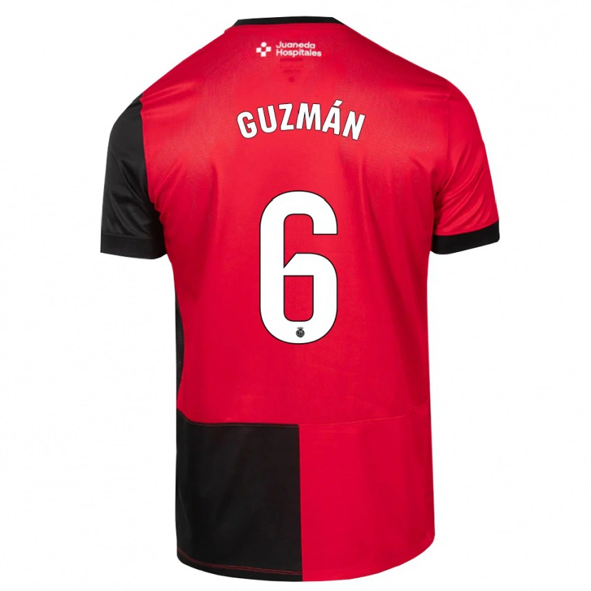 Danxen Niño Camiseta Samuel Guzmán #6 Negro Rojo Blanco 1ª Equipación 2026/27 La Camisa México