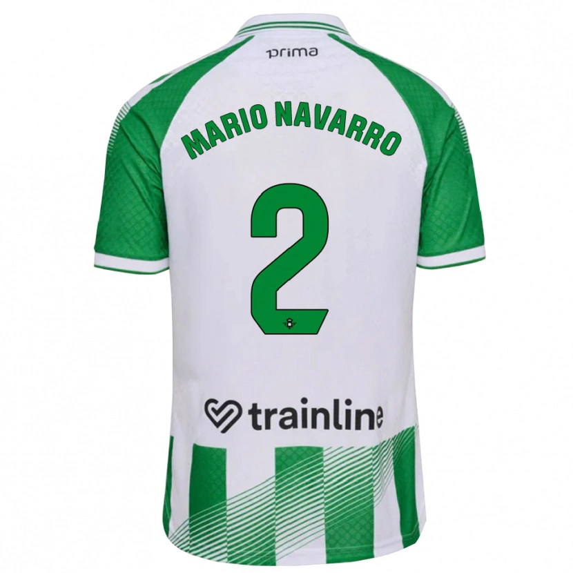 Danxen Niño Camiseta Mario Navarro #2 Verde Claro Negro Blanco 1ª Equipación 2026/27 La Camisa México