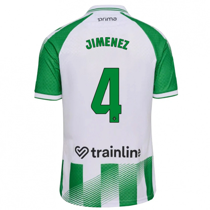 Danxen Niño Camiseta María Jiménez Gutiérrez #4 Verde Claro Negro Blanco 1ª Equipación 2026/27 La Camisa México