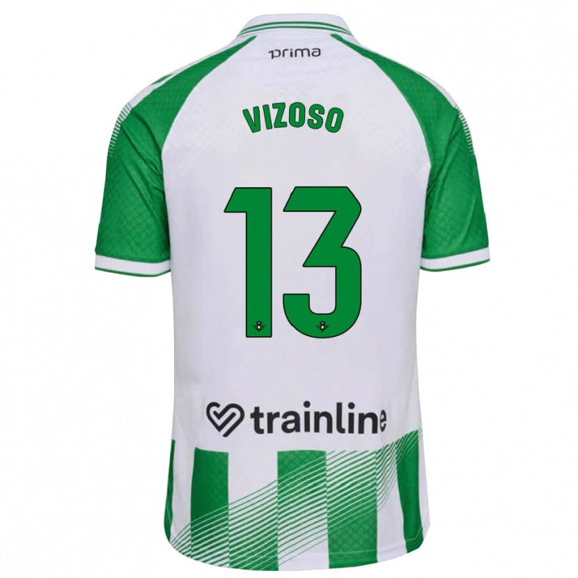 Danxen Niño Camiseta Paula Vizoso #13 Verde Claro Negro Blanco 1ª Equipación 2026/27 La Camisa México