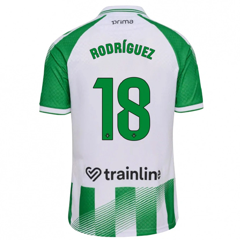 Danxen Niño Camiseta Juan Rodríguez #18 Verde Claro Negro Blanco 1ª Equipación 2026/27 La Camisa México